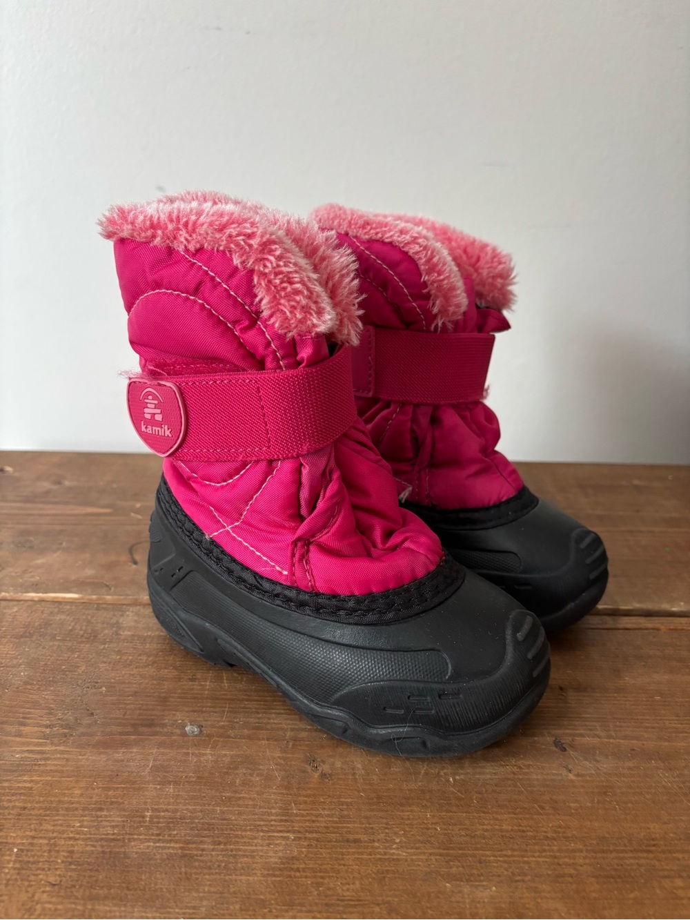 Kamik Pink and Black Winter Boots Toddler Size 8